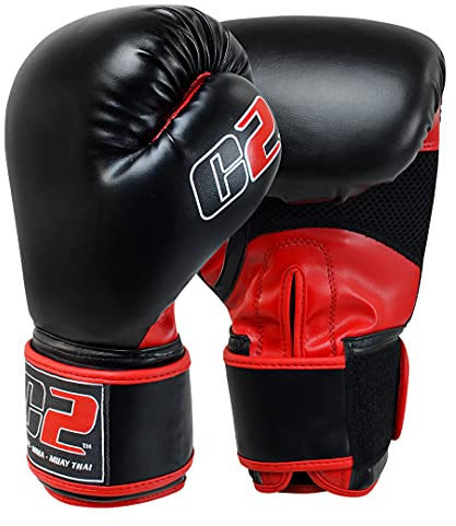 Combat Corner C2 Boxing Gloves for Men and Women - Kickboxing, MMA, Muay Thai Sparring Training Gloves