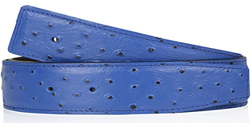 Erdi Ünver Straussenleder Optikin in Hellblau echt Leder Wendegürtel für Herren & Damen 40mm Breit 95 cm