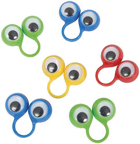 Unique Party Supplies 84742 Partygeschenke - Fingerpuppen mit Glubschaugen - 8er-Pack 32 x 143 x 130mm