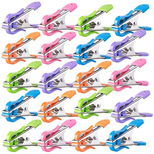 PEARL Wäscheklammern-Sets: Soft-Grip-Wäscheklammern mit Doppel-Kleiderhaken, 20 Stück, 5 Farben (Wäscheclip, Wäche-Klemme, Farbe)