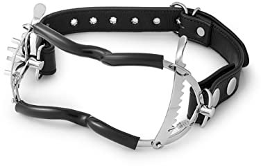 Metall Mundsperre Mundknebel Mundspreizer Stahl SM stufenweise einstellbar Bondage Erotik Sexspielzeuge (mit Zahnschutz und Nackenriemen)(MS2)