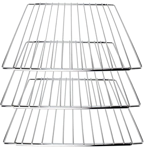 Spares2go Grillregal aus Chrom, verstellbare Breite mit Sicherungsmutter Design für Cooke & Lewis Ofen Herd Grill (3 Stück, 310 mm x 360-590 mm)