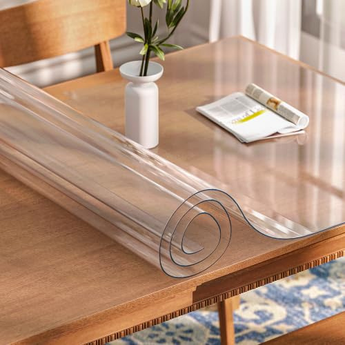 Bordsfolie transparent 2 mm tjock glasklar folie bordsduk transparent PVC skyddsfolie bordsskydd tvättbar vattentät klar bordsduk, 200 x 100 cm