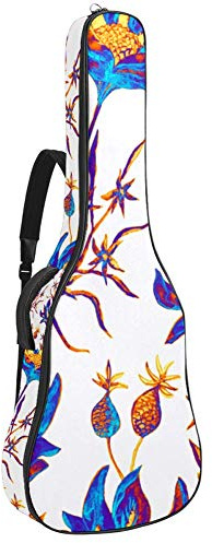 Gitarren-Gigbag, wasserdicht, Reißverschluss, weicher Gitarren-Rucksack, Bass, Akustik- und klassische Folk-E-Gitarrentasche, Vintage-Blumen
