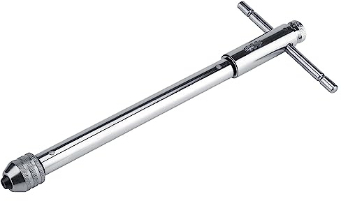 Kuuleyn Poignée de taraud à cliquet, poignée en T réglable Clé à cliquet pour taraudage M3-M8 et M5-M12 pour jeu de tarauds et matrices(M5-M12 Long)