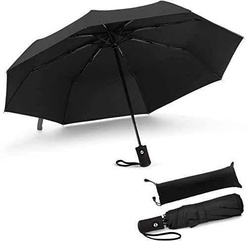 JIGUOOR Regenschirm, kompakte starke winddichte automatische Regenschirme, faltende leichte, tragbare Reise UV Golf Regenschirm für Regen, Auto Öffnen und Schließen Frauen/Männer Regenschirm