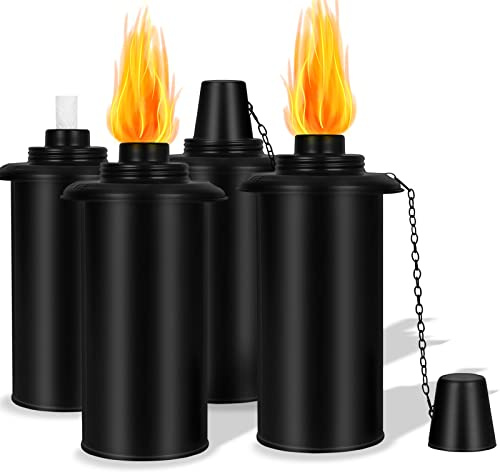 TaoTazon Botes de antorcha | Antorchas de citronela para exteriores, antorchas de citronela para patio | Reemplazo de antorcha para antorcha de bambú y antorchas Luau | Paquete de 4, 16 onzas