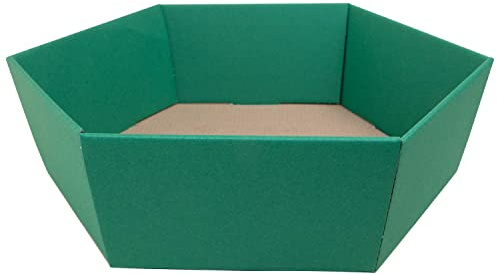 10 x PresentFill® Präsentkorb Smaragd Grün ohne Inhalt - Geschenkkorb umweltfreundlich 100% Recycling Karton - groß sechseckig - Made in Germany für Weihnachten - Ostern - Hochzeit - Geschenke