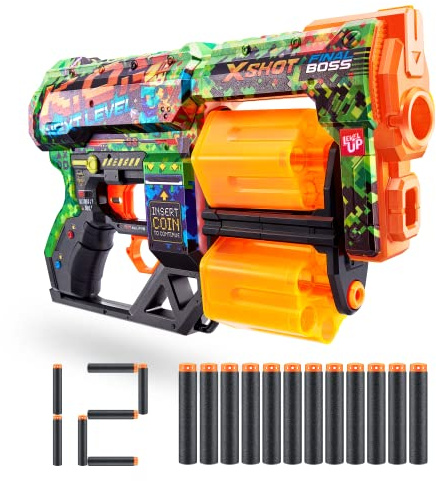 Lanceur de fléchettes - ZURU - X-SHOT Dread - Canons rotatifs doubles - 7 designs - Portée 27 m
