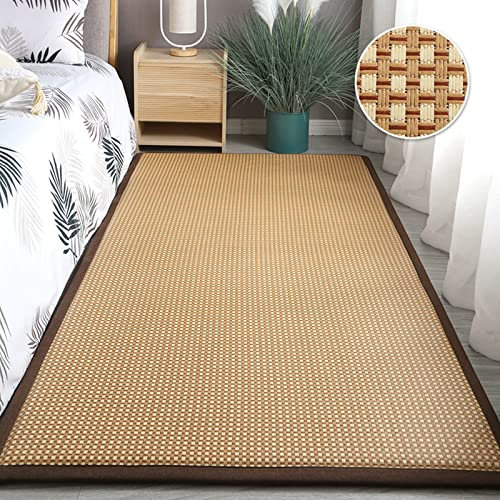 V&U Kühlende Rattan Japanische Futonmatratze,Traditionelle Rollbare Faltbare Tatami-Matte,Dicke Sommer Tatami Bodenmatte Für Yoga Zen Raum-B 100x200cm(39x79inch)