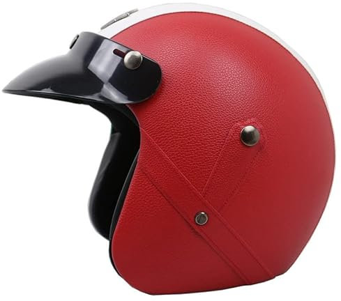 Vintage Tedesco Casco Mezzo Moto, Jet Caschi DOT ECE Omologato, Mezzo Elmetto da Moto retrò Motorino Caschi, Aperto Faccia Casco, Casco Scodella Motorino (Color : F, Size : L=(59-60cm))