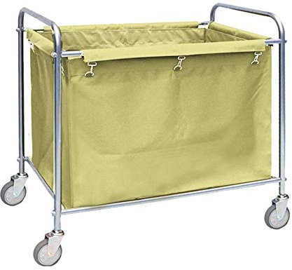 AUNEVN Lkw-Speicherwagen, Küchen-Bewegliche Wagen, Wäschewagen Mit Großen Rädern, Hochleistungs-Leinenwagen Für Krankenhäuser, Rehabs-Schulen/Khaki/90 * 56 * 90Cm