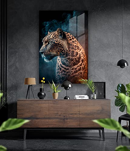 Manschin-Laserdesign Premium Wandbild aus Acrylglas oder Aluminiumverbund – Leopard LH01 in verschiedenen Größen (Acrylglas, 90x60cm)