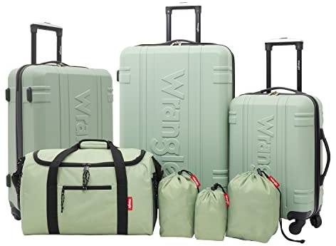 Wrangler Venture Luggage and Travel Set, Laurel, 7-Piece Set, Venture Luggage and Travel Set