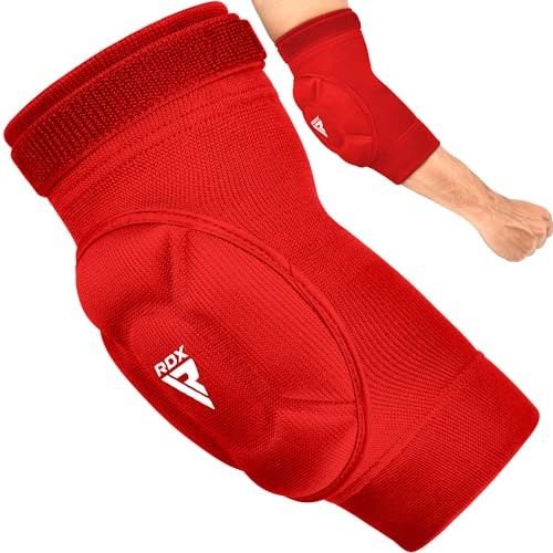 RDX Paragomiti Boxe Gomitiera Supporto, Imbottita Tutore MMA Muay Thai Gomito, Antiscivolo Elastica Avambraccio Protezione Compressione Elbow Pads, Gomitiere Fascia Pallavolo Epicondilite, Uomo Donna