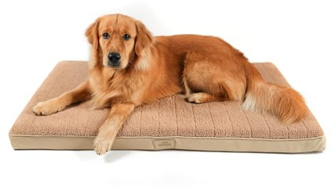 Doghouse Premium orthopädisches Hundebett Grosse Hunde 120x75x9cm Hundematte Waschbar, Hundekissen flauschig, Hundematratze für Grosse Hunde XL in Beige