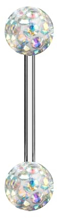 Taffstyle Piercing Barbell Stab mit Multi Ferido Kristall Kugeln
