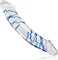 11 inch Huge Double Head Glass Dildo, Blue Swirl Rock Hard Large Realistic Crystal Penis with Vivid Glans for Double Sided, Anal Butt Plug G-spot Stimulator, Adult Sex Toy for Women