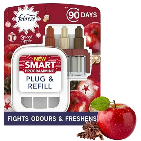 3volution Plug in Refill & Diffuser - Christmas Spiced Apple 20ml Air Freshener Diffuser Refills with Smart Plug. Air Fresheners for Home with Topline Card. Scent Booster Room Spray Fragrance