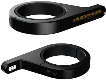 Oxford DarkTurner - Motorcycle Sequential Fork Mounted Indicators. EL367, Black