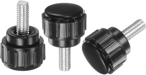 QUARKZMAN 30pz M4 x 10mm Manopole Filettate Maschio Viti a Testa Nero | Manopole a Testa Tonda Plastica Zigrinata, Manopole Bloccaggio Impugnatura, Zigrinata