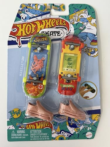 Hot Wheels Skate Miniatur-Finger-Skateboard-Set, 2er-Pack mit Zubehör, Sammlerstück