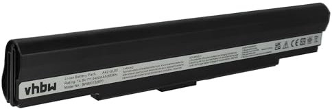 vhbw 1 x Battery Compatible with Asus UL80Vt-WX009X, UL80Ag-A1, UL50Vt-XX010x, UL80, UL80VT-A1, UL80Vt Notebook (4400 mAh, 14.8 V, Li-ion)