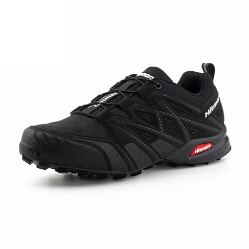 Hitmars Chaussures de Trail Homme Femme Chaussures de Trail Running Baskets Trekking Chaussure de Randonnee Outdoor Antidérapante Respirantes Chaussures de Marche Noir EU 41