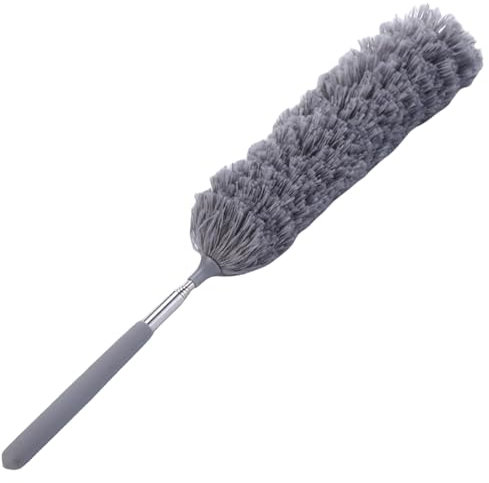 Feather Duster - Ceiling Duster With Telescoping Pole, Reusable Fiber Dusting Brus Wahsable Bendable Microfiber Duster Spider Web Brush For Home Car Offices