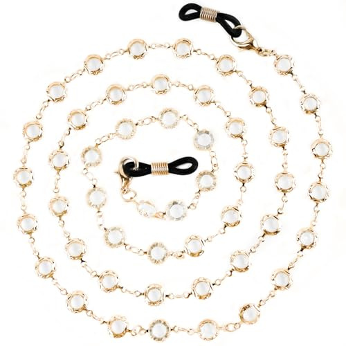 BILIONE Chaîne de lunettes en strass pour femmes et filles, support de lunettes autour du cou, support de sangle de lunettes de soleil (Gloire)