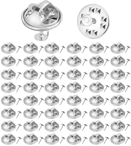 Silber 50 Stück,Schmetterling Pin Clutch,Anstecker Pin,Pins Anstecker,Pin Backs Schmetterling Krawatte,Verschlüsse Anstecknadeln,Butterfly Pin Back Anstecker Verschluss,Verschlüsse Butterfly Clips Pin