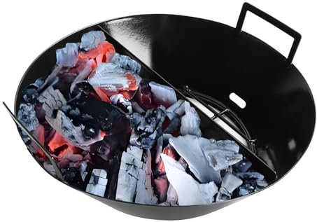 Cesta de carbón de 14 Pulgadas para Huevos Verdes Grandes, Cesta de Ceniza esmaltada de Porcelana con Divisor para Accesorios clásicos Kamado Joe, Piezas de Repuesto para Parrillas Weber de carbón