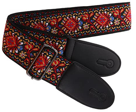 TOYANDONA National Style Gitarrengurt Verstellbarer Waschbarer Schultergurt Für Akustik Gitarre Bass Ukulele Und Mehr Geeignet Für Musiker Und Geschenkideen