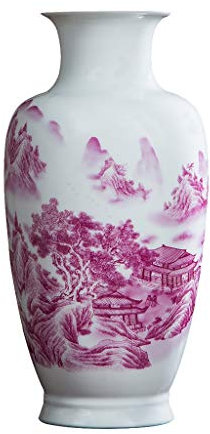 SBCGFY High-end Decoration Ornament vase Ceramic Classical High-Grade for Decoration Art Home Household Wedding Living Room Bedroom Office Desktop Pink 21 x 44 cm Home Accessories