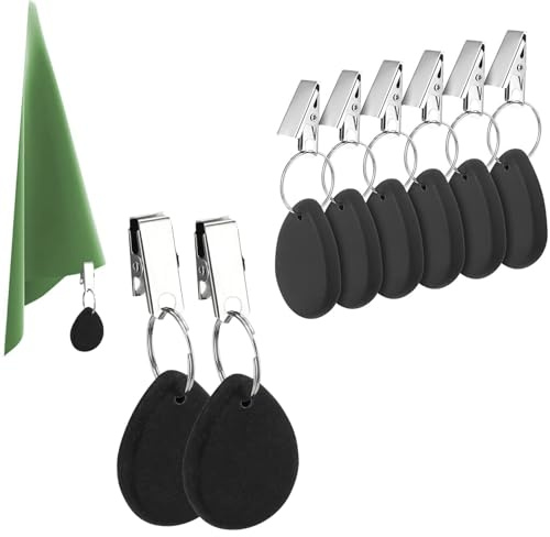FANXIYA Pesas para Mantel 8 Uds - Pesos de Mármol con Pinzas Antiviento, Clips Decorativos para Mesa Exterior, Ideal para Jardín, Picnic, Bodas y Fiestas (Mármol Negro)