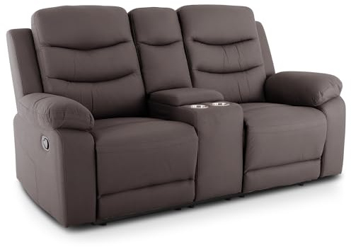 Raburg Pixx Fernsehsessel, 2 Personen, Mikrofaser, Liegefunktion, Anthrazit | manuelle Relaxfunktion, Komfort-Polsterung, Getränkehalter, Snackfach, Easy-Lift, Fußstütze verstellbar, für 2 Personen