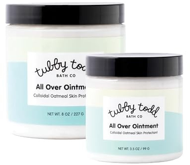 TUBBY TODD All Over Ointment - Baby Eczema Cream, Everyday Multi-Purpose Sensitive, Dry, Irritation Baby Skin Relief Cream, Steroid & Gluten Free, Fragrance Free, 3.5 oz & 8oz, 2 Pack