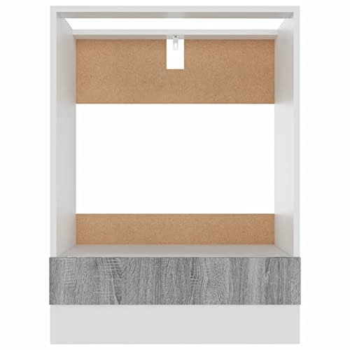 Gecheer Herdumbauschrank, Küchenschrank, Küchenzeile, Küchenmöbel, Küchenunterschrank, Schrank, Grau Sonoma 60x46x81,5 cm Holzwerkstoff