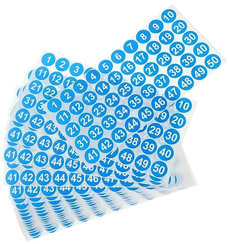 Lurrose 20blätter Nummernaufkleber Selbstklebend Nummernklassifizierungsaufkleber Nummernetikettenaufkleber Runde Digitale Aufkleber Für Organisation Und Markierung