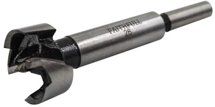 Faithfull FAIFOR26 - Broca Forstner para madera dura, madera blanda, perforación, taladrado, recta, angular, superposición, agujeros de bolsillo, 26 mm