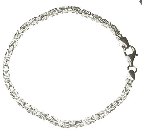 Königsarmband 925 Silber 3 mm 17 cm Silberarmband Armband Königskette Damen Herren original italienische Byzantiner Kette Schmuck ab Fabrik tendenze Italy D-BZ3-17