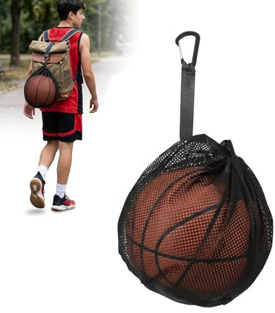 WANTUSHUI 1 Stück Ballnetz mit Clip,Balltasche,Fussballnetze Für Bälle, Kinder,Basketball Tragbare Balltasche mit Kordelzug,Fussball für Fußball Tennis Kinder Erwachsene Handball Zubehör