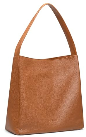 FEYNSINN große Hobo Bag echt Leder - Beuteltasche NOE L - Schultertasche Damentasche mit Schultergurt - Ledertasche Damen braun handgefertigt
