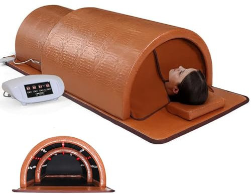 CHANGLKJ Sauna Complet, Dôme Individuel Allongé avec Pierre De Germanium Énergétique Et Contrôleur, Vapeur Corporelle Complète À 360° Et Chauffage Rapide, pour Réduire L'excès De Graisse, Améliorer