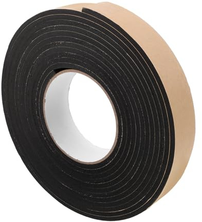 CIYODO Ruban Adhésif Coupe-froid Pour Porte 4 Mm Épaisseur En Mousse Eva Noire, Étanchéité Et Isolation Phonique, Bande D'étanchéité Autocollante Résistante Aux Intempéries, Pour Portes Et Fenêtres