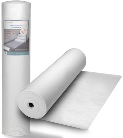 VanGuardX Protezione Pavimenti Feltro Autoadesivo | Copertura Temporanea per Ristrutturazione e Pittura | Antiscivolo e Impermeabile per Parquet, Piastrelle, Gres | 80 cm x 10 m (120 gr)