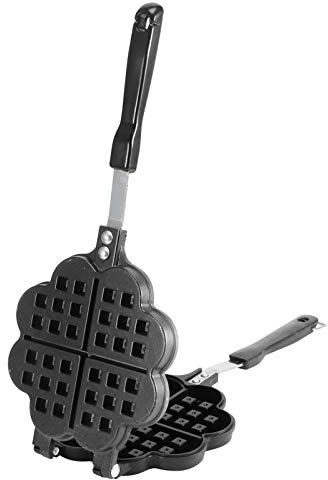 Haofy Gaufrier carré Antiadhésif en Fonte d'aluminium, pour Cuisinière à Gaz, Cuisson Double Face, Idéal pour le Petit Déjeuner à la Maison