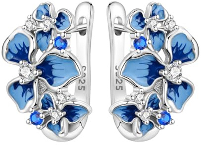 CYMYSS Zirconium 925 sterlingsilver örhängen damer kreoler silver kreoler damer örhängen för kvinnor presenter till kvinnor, mödrar och deras nära och kära, Gemeinsam (Verwendung), Sterlingsilver