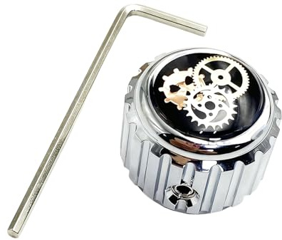 1P Electric Guitar Knobs Metal Volume Tone Control Gear with Hole Potentiometer Caps Potentiometer Control Knobs