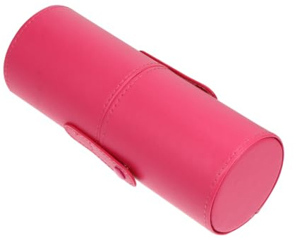 Ciieeo Boîte de Rangement Maquillage Portable en PU Rose Fuchsia, Petit Format Couvercle Anti-poussière, Seau Cosmétique pour Pinceaux et Crayons à Sourcils, Organiseur Pratique